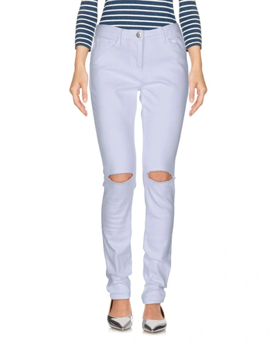Shop 3x1 Woman Cropped Pants White Size 28 Cotton, Polyurethane