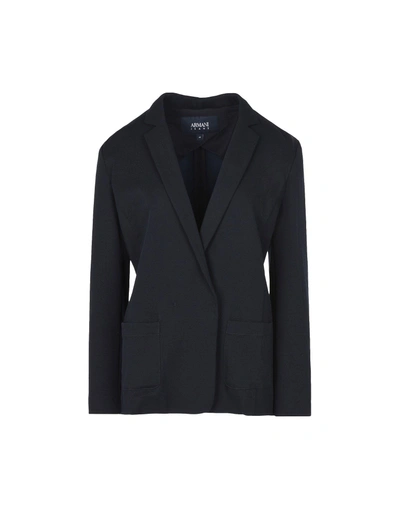 Shop Armani Jeans Suit Jackets In Dark Blue