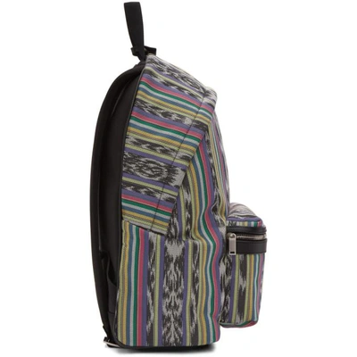 Shop Saint Laurent Multicolor Striped City Backpack