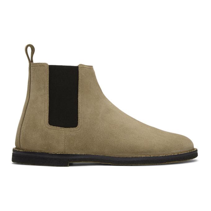 saint laurent tan suede chelsea boots