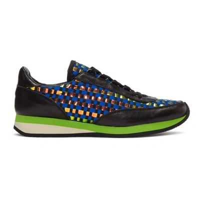 Shop Comme Des Garçons Shirt Comme Des Garcons Shirt Blue Woven Hologram Sneakers In 1.blue