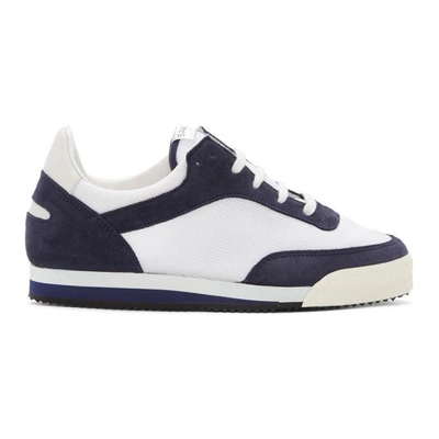 Shop Comme Des Garçons Shirt Navy & White Pitch Low Sneakers