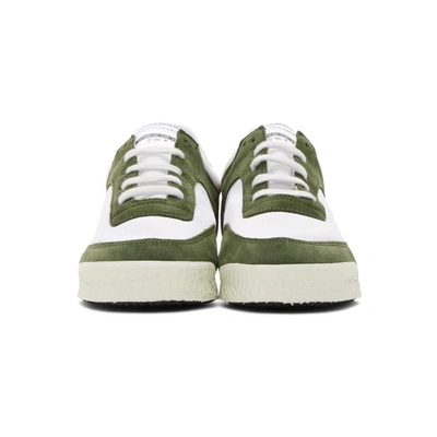 Shop Comme Des Garçons Shirt Comme Des Garcons Shirt Green And White Pitch Low Sneakers In 3.khaki