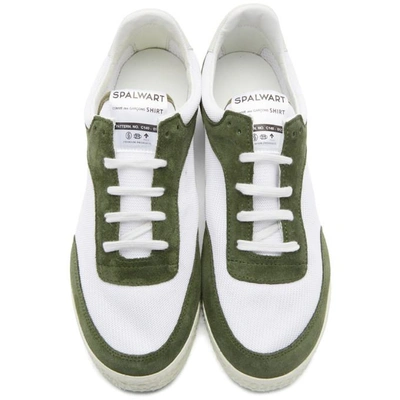 Shop Comme Des Garçons Shirt Comme Des Garcons Shirt Green And White Pitch Low Sneakers In 3.khaki