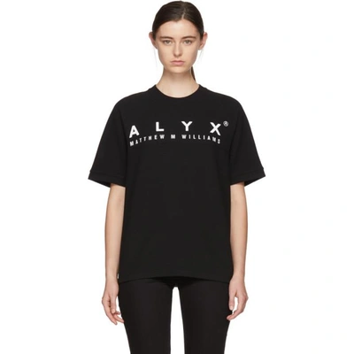 Shop Alyx 1017  9sm Black Logo Baseball T-shirt In 001 Black