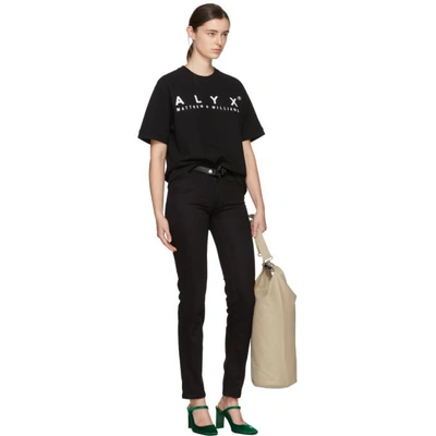 Shop Alyx 1017  9sm Black Logo Baseball T-shirt In 001 Black