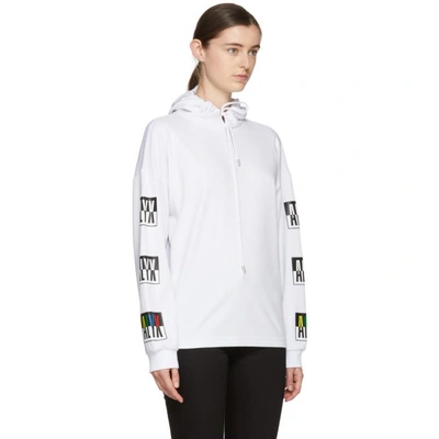 Shop Alyx White Colourblock Logo Hoodie