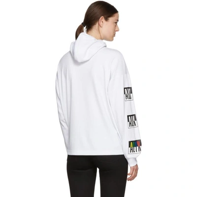 Shop Alyx White Colourblock Logo Hoodie