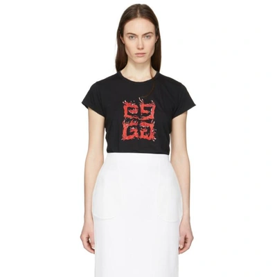 Shop Givenchy Black Flame 4g T-shirt In 001 Black