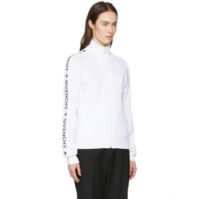 Shop Givenchy White & Silver Logo Track Jacket