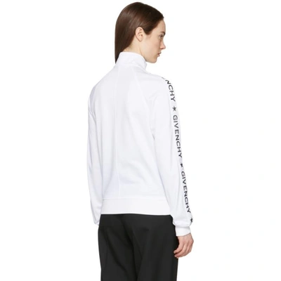 Shop Givenchy White & Silver Logo Track Jacket