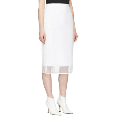 Shop Givenchy White Tulle Mid-length Pockets Skirt In 100 White