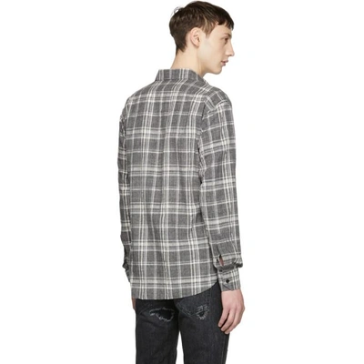 Shop Saint Laurent Grey Plaid Shirt In 1073 Grey