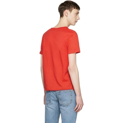 Shop Saint Laurent Red Simple T-shirt