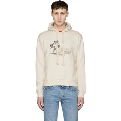Shop Saint Laurent Off-white Waiting For Sunset Hoodie In 9174 Offwht