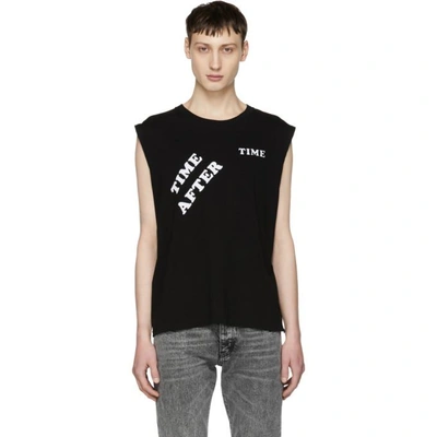 Shop Saint Laurent Black Time After Time Muscle T-shirt In 9787 Black