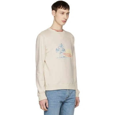 Shop Saint Laurent Off-white Waiting For Sunset Sweatshirt In 9175 Off Wh