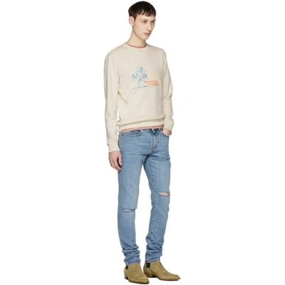 Shop Saint Laurent Off-white Waiting For Sunset Sweatshirt In 9175 Off Wh