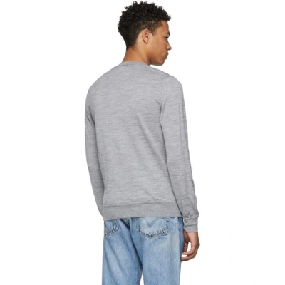 Shop Comme Des Garçons Shirt Comme Des Garcons Shirt Grey Wool Intarsia Sweater In 3.lgrey