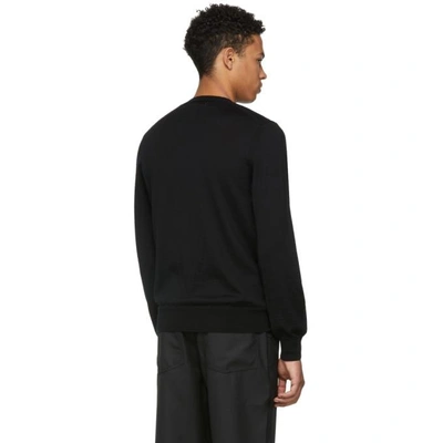 Shop Comme Des Garçons Shirt Black Wool Intarsia Sweater