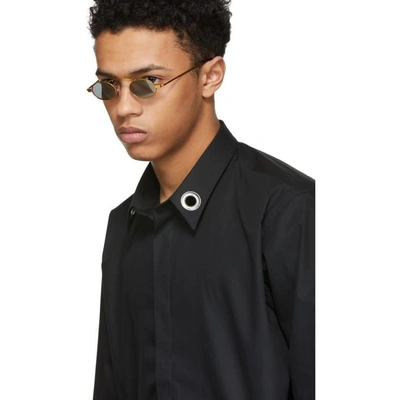 Shop Johnlawrencesullivan Black Collar Ring Button-down Shirt