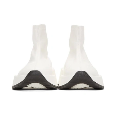 Shop Mm6 Maison Margiela White Second Skin Platform High-top Sneakers In 101white