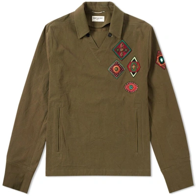 Shop Saint Laurent Military Smock In Green