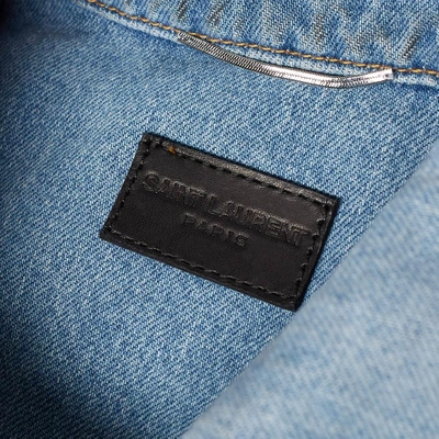 Shop Saint Laurent Classic Denim Jacket In Blue