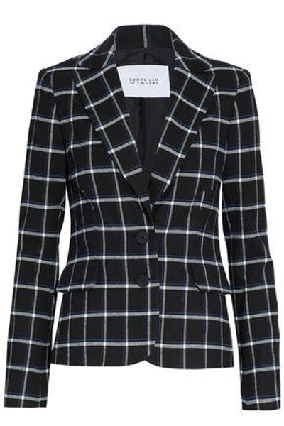 Shop Derek Lam 10 Crosby Woman Checked Brushed-twill Blazer Black