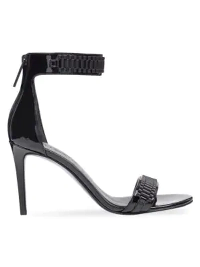 Shop Kendall + Kylie Mia Leather Ankle Strap Sandals In Black