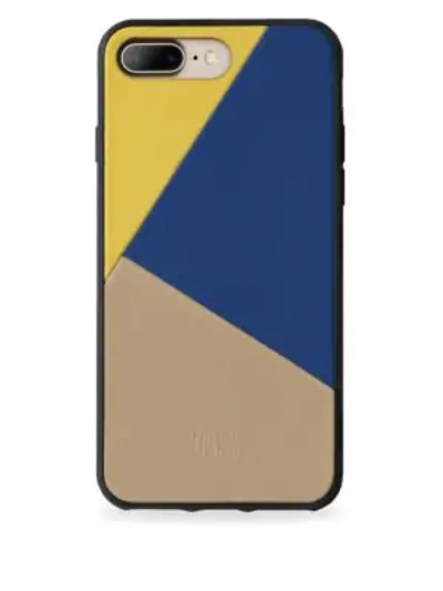 Shop Boostcase Clic Navy Leather Iphone 7 Plus Case In Canary Mul