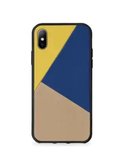 Shop Boostcase Clic Navy Leather Iphone 8 Plus Case In Canary Mul