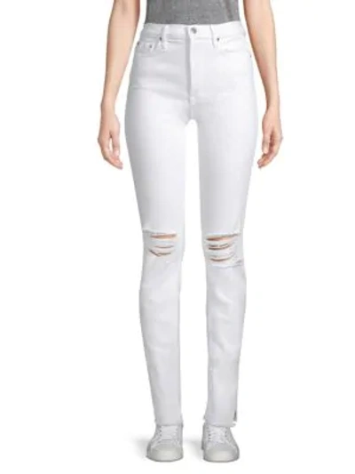 Shop Cotton Citizen High-rise Distressed Skinny Jeans In White