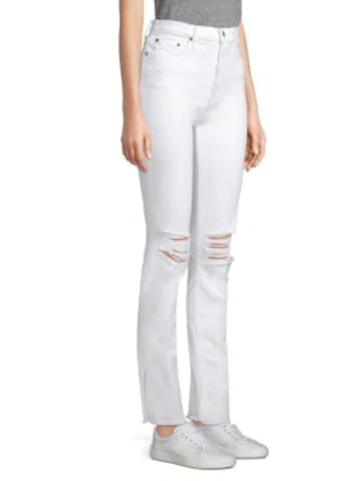 Shop Cotton Citizen High-rise Distressed Skinny Jeans In White