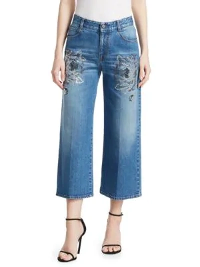 Shop Stella Mccartney Embellished Denim Jeans In Blue