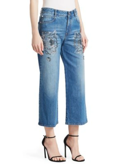Shop Stella Mccartney Embellished Denim Jeans In Blue