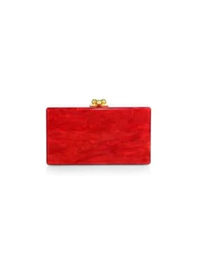Shop Edie Parker Jean Acrylic Box Clutch In Red