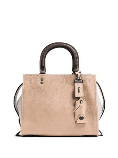 Shop Coach Rogue Leather Satchel In Pale Green