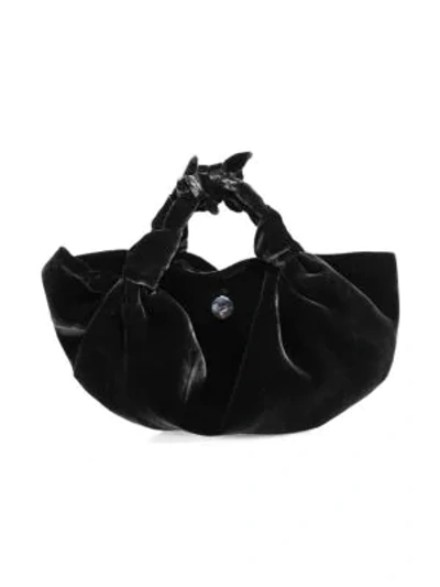 Shop The Row Small Ascot Velvet Hobo Bag In Black