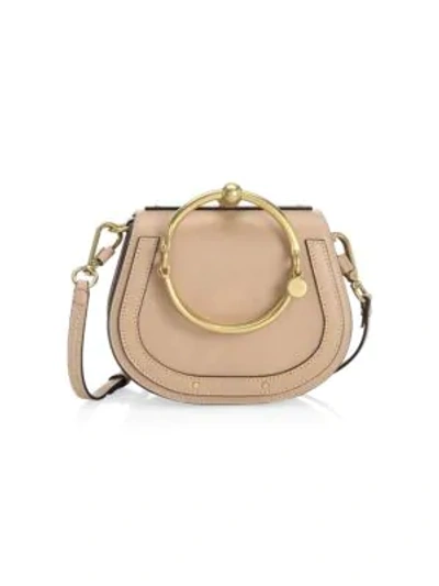 Shop Chloé Women's Small Nile Leather & Suede Bracelet Saddle Bag In Biscotti Beige
