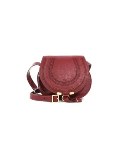 Shop Chloé Small Marcie Leather Crossbody Bag In Dahlia Red