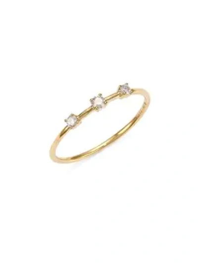 Shop Lana Jewelry 3-stone Diamond Wire Ring In Yellow Gold
