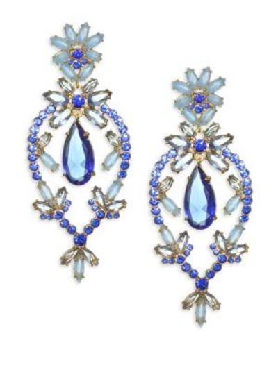 Shop Kate Spade Floral Statement Earrings In Blue