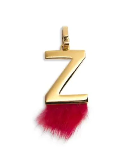 Shop Fendi Initial Mink Fur-trim Charm In Letter Z
