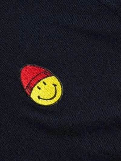 Shop Ami Alexandre Mattiussi Smiley Merino Wool Sweater In Marine