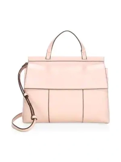 Tory Burch Block T Leather Top Handle Satchel - Pink In Shell Pink/ Goan  Sand | ModeSens
