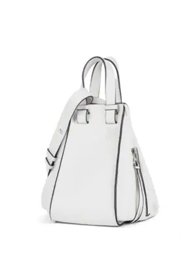 Shop Loewe Hammock Small Leather Bag In Soft White