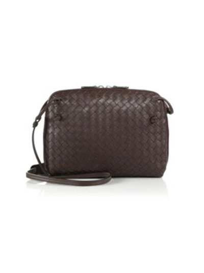 Shop Bottega Veneta Small Pillow Intrecciato Leather Crossbody Bag In Espresso