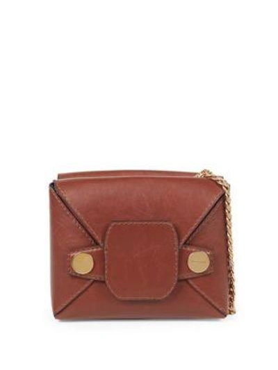 Shop Stella Mccartney Small Envelope Shoulder Bag In Cognac