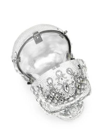 Shop Judith Leiber Women's Skull Katerina Crystal Clutch In Silver